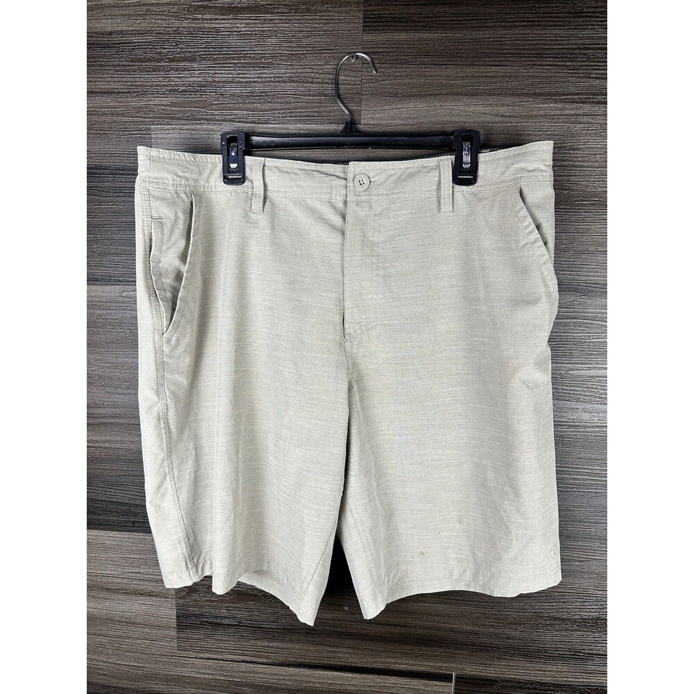 Hangten Mens Hybrid Swim Fishing Board Shorts 38 Beige Heather